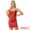 Red, variant on DARING DIVA V Neck Chain Spaghetti Strap Sleeveless Short Dress XS Red