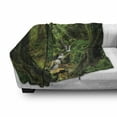 thumbnail image 3 of Nature Soft Flannel Fleece Throw Blanket, Wonderland Forest Nepal Jungle Rainforests Habitat Wild Primeval Picture Print, Cozy Plush for Indoor and Outdoor Use, 70" x 90", Green, by Ambesonne, 3 of 6