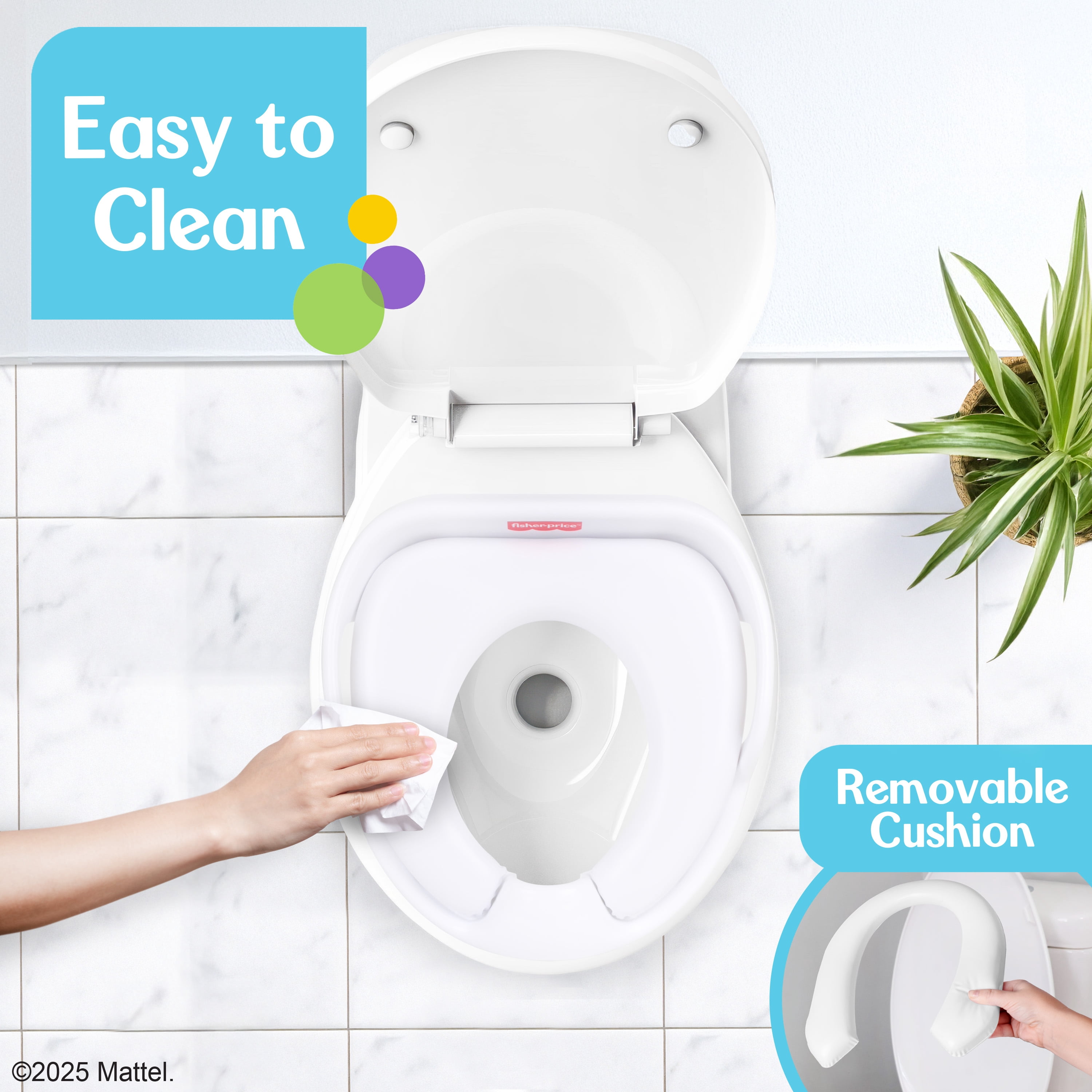 Fisher-Price Ready & Steady Deluxe Potty Seat for Toddlers with Soft Padded Ring