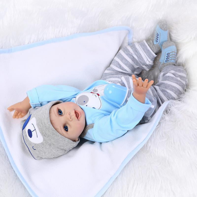 Clothes 16in Soft Silicone Reborn Baby Dolls Look Real Cute Handmade Bebe Toys