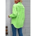 thumbnail image 4 of Solid Color Distressed Jacket, Green, Small, 4 of 5
