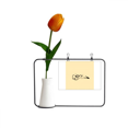 thumbnail image 1 of Cráneo de pájaro muerte animal Tarjeta de jarrón artificial de tulipanes, 1 of 3