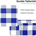 thumbnail image 3 of Hiasan Buffalo Plaid Tablecloth Rectangle, 60 x 60 Inches - Waterproof & Washable Polyester Fabric Checkered Table Cover for Dining, Outdoor Picnic and Party , Royal Blue and White, 3 of 7