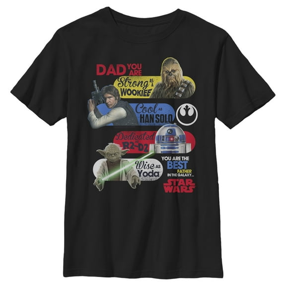 Boy's Star Wars: A New Hope Dad You Are the Best Father in the Galaxy Graphic Tee Black X Large