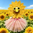 thumbnail image 6 of For Holiday Porch Sunflower Set for 17-23 Inch White Goose, Bright Yellow Petal Skirt and Flower Crown, Summer Garden Yard Accent for Festival Party, Adjustable Fit, 6 of 6