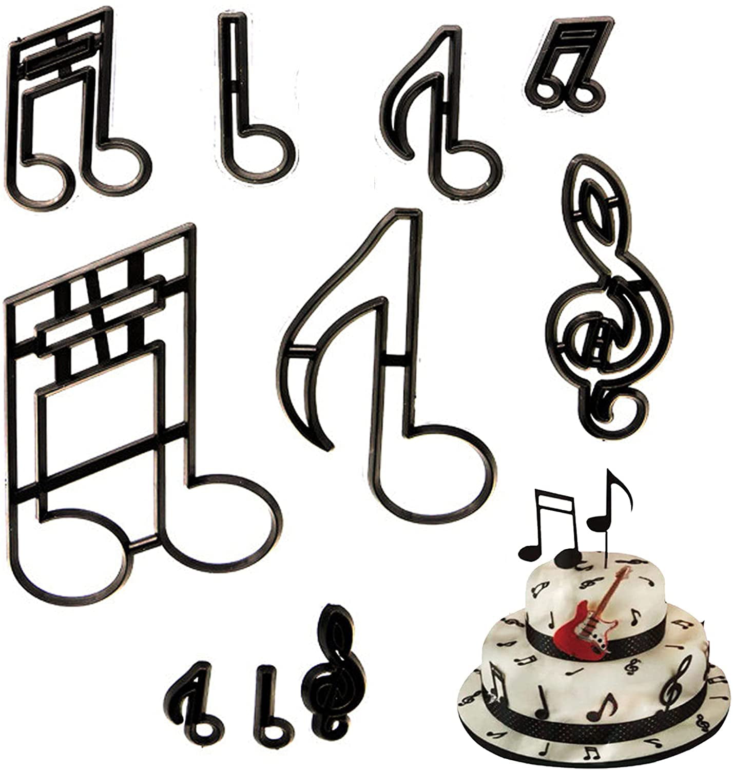 10x Music Notes Cookies Cutter Fondant Cake Decor Mould Biscuit Sugarcraft Mold