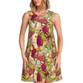 thumbnail image 1 of Balery Bright Mushrooms Vestidos de verano para mujer con estampado: vestido holgado sin mangas, vestido playero informal y cómodo para días calurosos., 1 of 7