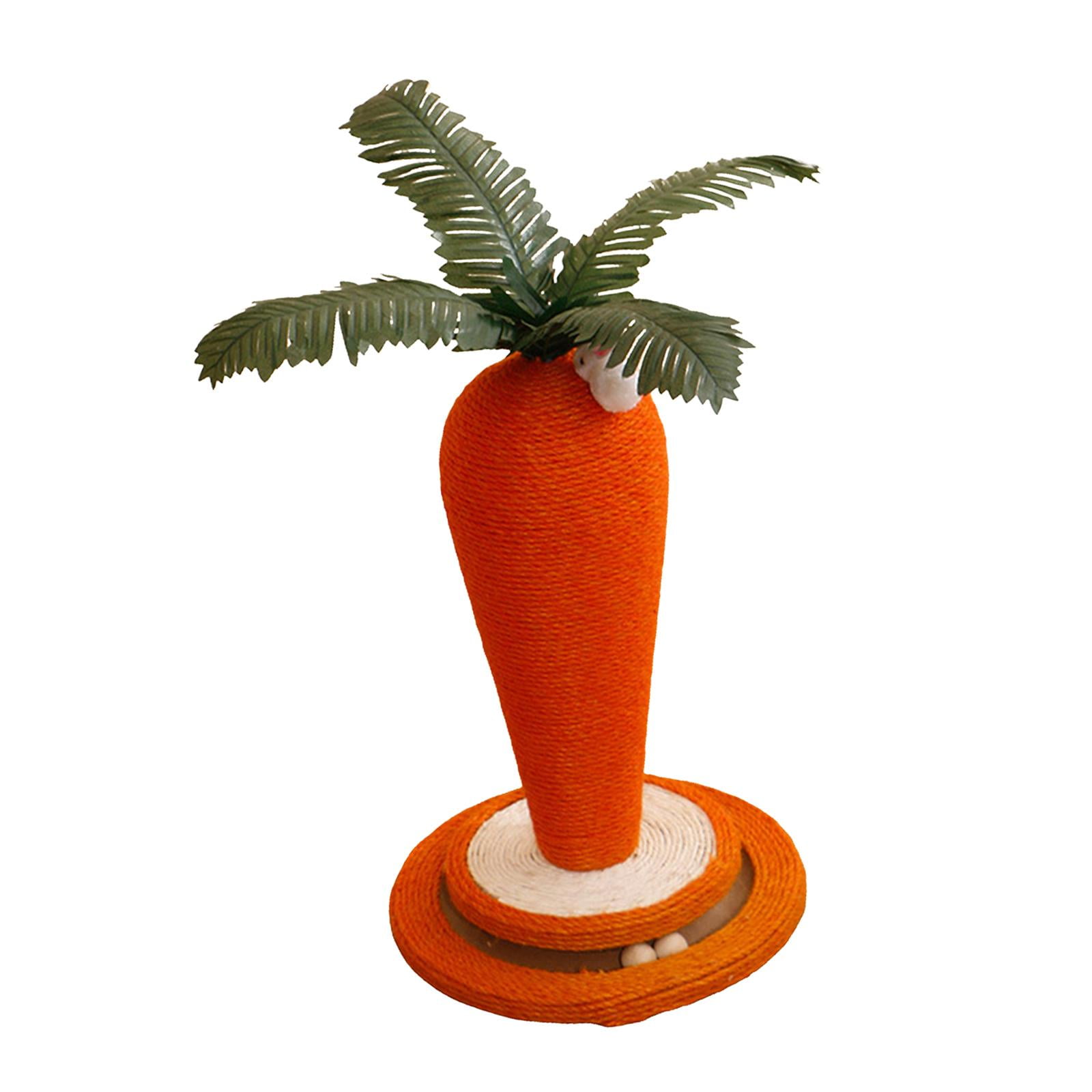 Bvdfgk Carrot-shaped cat scratcher, interactive pet toy, funny carrot-shaped scratching Turntable 30x30x43cm