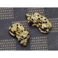 thumbnail image 5 of Clear Rhinestones Black Enamel Leopard Cheetah Cat Earring Necklace Set, 5 of 5