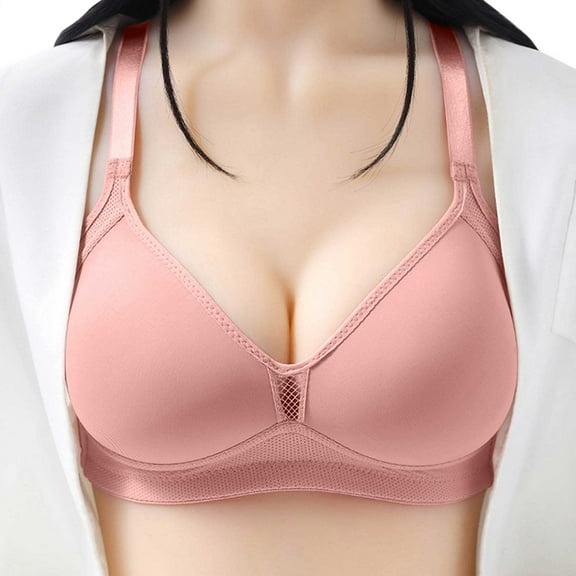 khonts,Women's Hollow out Wireless Bras Comfort Full Coverage Thin Pad Bra Wireless Push up Gathering Bralettes Red 46