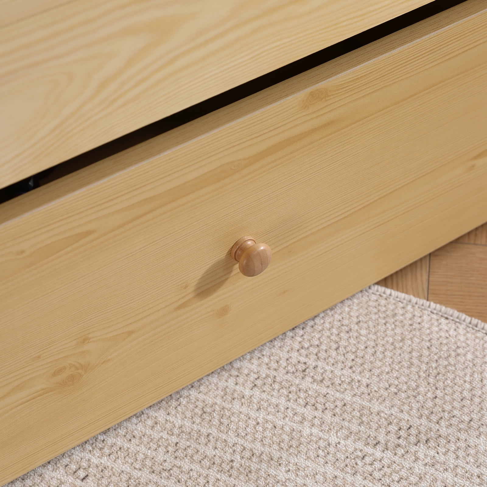 Ktaxon Toddler Daybed with Storage Drawers, Wood Kids Platform Bed Frame with Rails, No Box Spring Needed, Easy Assembly - Natural Wood