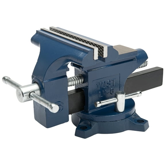 Yost Vises LV-6 Homeowner's Vise | 6 Inch Jaw Width with a 5 Inch Jaw Opening Home Vise | Secure Grip with Swivel Base | Blue