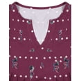 thumbnail image 7 of Xuanfei Women Floral Dots Print V Neck Short Sleeve Stripe Ruching Top, 7 of 7