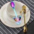 thumbnail image 2 of Juego de 5 cucharas con mango largo para perros, cubiertos, herramientas para beber café, utensilio de cocina (Multicolor), cuchara de café colgante con mango para cachorros, 2 of 5