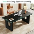 thumbnail image 6 of Tribesigns Modern Executive Desk, 70.9" Large Office Computer Desk, Conference Table Meeting Room Table, Simple Workstation Business Furniture for Home Office, Black, 6 of 8