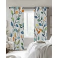 thumbnail image 2 of Blackout Curtains for Bedroom, Colorful Leaf Room Darkening Window Drapes for Living Room, Summer Botanical Pastoral Spring Thermal Insulated Grommet Curtains, 52x90 inch, 2 Panels, 2 of 9