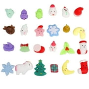 Aozowin 24Pcs Christmas Animal Toys Stress Relief Set Slow Rising Fidget Toys Advent Calendar Gift for Kids Adults