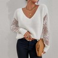 thumbnail image 4 of Suéteres Para Mujer Otoño Invierno Suéter de Punto Manga de Encaje de Moda Top de Color Sólido Odeerbi ODB175675, 4 of 9