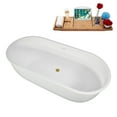 thumbnail image 5 of 66.5" Streamline B-256-45-BGL Soaking Freestanding Tub and Tray With Internal Drain in Brushed Gold, 5 of 10