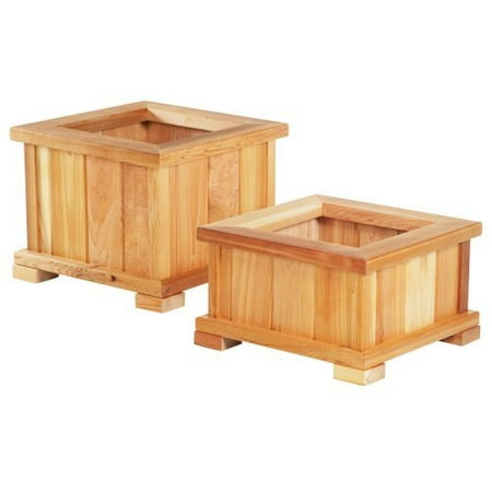 Wood Country Square Cedar Wood Nampa Patio Planter ...