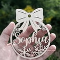 thumbnail image 4 of Bola de Navidad con nombre personalizado, colgante de árbol de Navidad de madera, regalo de Navidad personalizado, copo de nieve de Papá Noel, decoración navideña, 4 of 5
