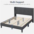 thumbnail image 6 of Renwick Queen Upholstered Platform Bed Frame with Channel Tufted Headboard, Dark Gray, 6 of 10