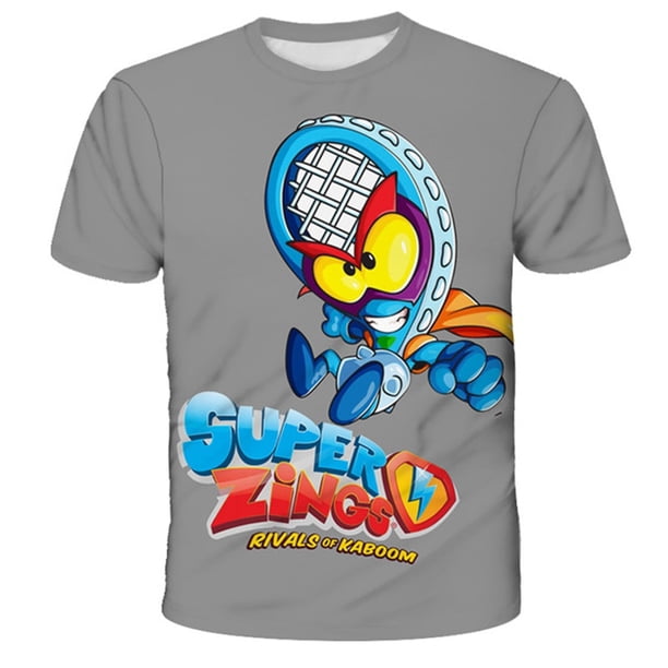 Niños Niñas Super Zings camisetas Tops disfraces nuevo verano 2023 camisetas para niños ropa niños dibujos animados Casual cuello redondo camisetas6M Gao Jinjia LED