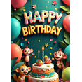 thumbnail image 4 of Cute Panda Birthday Theme Party Backdrop with Colorful Balloons and Gifts Banner Background for Photography Props Kids Celebration Event Decorations, 4 of 8