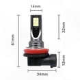 thumbnail image 3 of 2 Pack H11 H8 12V-24V 12W LED Fog Lights for Vehicles, 3 of 5