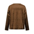 thumbnail image 6 of Women's Sparkly Velvet Tops Elegant Cowl Neck Long Sleeve Shirts Fall Winter Dressy Casual Blouses Tshirts 2025 Khaki M, 6 of 6