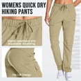 thumbnail image 6 of liyiyiyia Lightweight Travel Fishing Pants Women Outdoor UPF 50+ Cargo Hiking Pant Quick-Dry Workwear for Women, 6 of 10