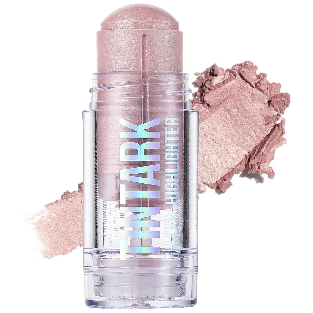 Tintark Chubby Cream Highlighter Stick for Face, Glitter Eyeshadow Makeup, Highlight Stick, Pink