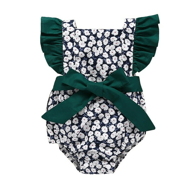Tradecan Baby Girl Dress & Romper Baby Girls Floral Romper Summer ruffled Jumpsuit Playsuit