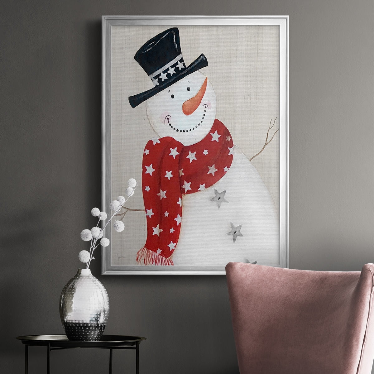 Festive Snowman I Premium Classic Framed Print - Ready to Hang