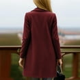 thumbnail image 4 of Coats for Women Single Breasted Trench Coat Fashion A-Line Fall Winter Jackets, Business Casual Style for Long Sleeve Outerwear,Wine,3XL, 4 of 4
