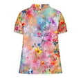 thumbnail image 5 of GaThRRgYP Women's Boho Chic Short Sleeve Top,Women's Ladies Fashion Casual Cropped Short Sleeve Printing Loose Shirt Blouse Top Multicolor XXXXXL, 5 of 5