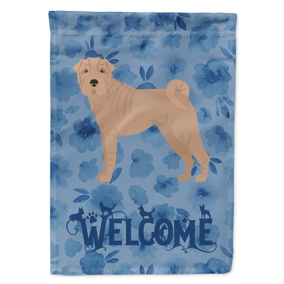 Carolines Treasures CK6050GF Shar Pei 2 Welcome Flag Garden Size Small multicolor
