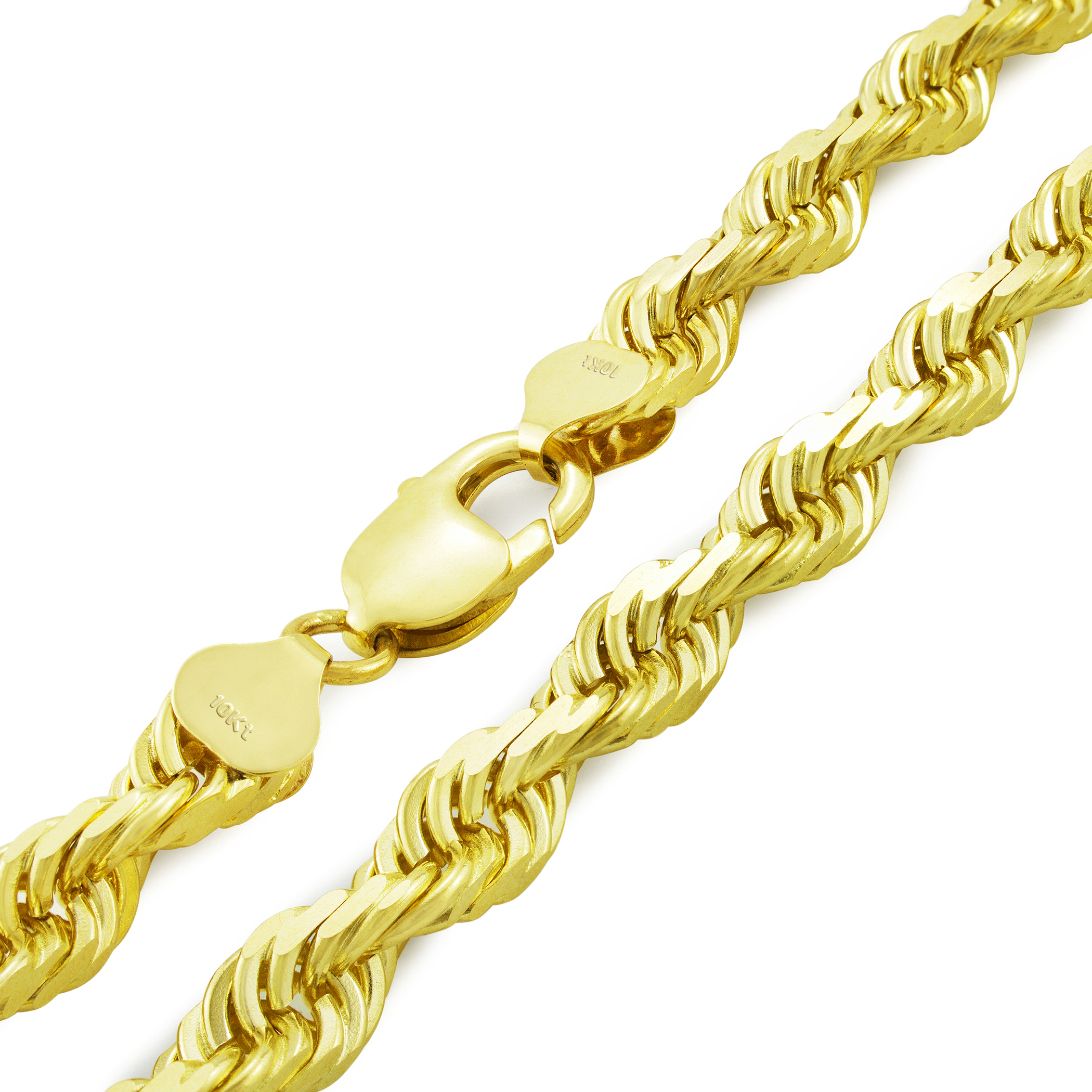 Nuragold 10k Yellow Gold 8mm Solid Rope 