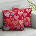 thumbnail image 2 of COMIO  Valentines Day Pillow Covers Set of 2, Red Love Heart Valentines Throw Pillows, Valentines Decor Pillowcase Anniversary Decorative Outdoor Square Cushion Case for Sofa Couch, 2 of 6