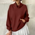 thumbnail image 3 of Women's Oversized Sweatshirts Solid Color Long Sleeve Turtleneck Tops With Pockets Fall Winter Fashion Outfits Clothes, 3 of 6