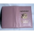 thumbnail image 5 of NZIHSZO DZOOVG GENUINE PINK LEATHER PASSPORT COVER HOLDER WALLET CASE TRAVEL NEW US EMBLEM 1, 5 of 5