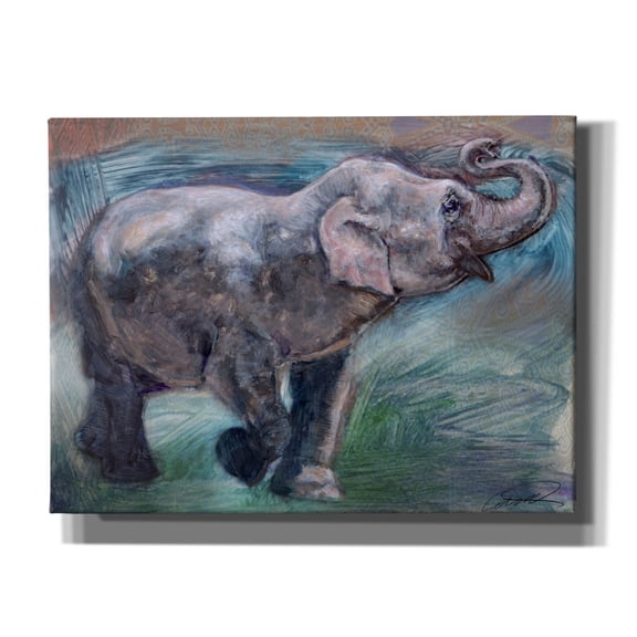 Epic Graffiti 'Elephant Jubilee' by Robert Campbell, Canvas Wall Art, 16"x12"