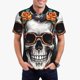 thumbnail image 1 of Balery Flower Horn Skull A Camisa Polo de Hombre con Estampado, de Manga Corta y Tejido Medio, Camisa Tipo Golf Polo-3X-Large, 1 of 6