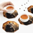 thumbnail image 7 of Pofeuu Maple Forest Panda Print Leather Coasters Set of 6, Round Cups Mugs Mat Pad for Home Kitchen Heat Resistant Drink Coasters,Octagon, 7 of 7