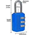 thumbnail image 3 of Jinsinto Keyless 3-digit Combination Padlock Easy To Set Up Your Own Combination Padlock,blue, 3 of 5
