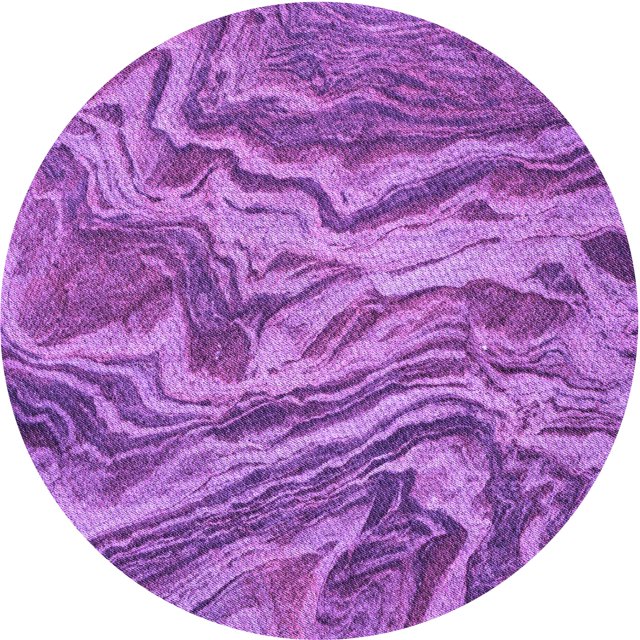 Ahgly Tapis Rond Lavable en Machine Intérieur Transitionnel Heliotrope Violet, 4 Pieds Rond
