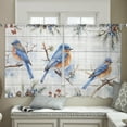 thumbnail image 4 of Snowy Bird, Sheer Curtains 54 Inches Length 2 Panels Set, Window Sheer Curtains for Living Room/Bedroom, Christmas Farmhouse Wood Grain Berry Light Filtering Rod Pocket Curtain 52'' x 54'' x 2, 4 of 7