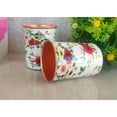 thumbnail image 3 of Indian Art Villa Copper White Floral Printed Glass, Drinkware & Serveware, 10 Oz, Set of 6, 3 of 5
