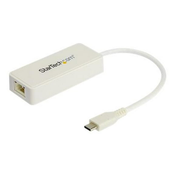 StarTech USB C to Gigabit Ethernet Adapter w/USB APort US1GC301AUW White