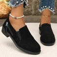 thumbnail image 6 of Womens Zipper Chunky Low Heeled Shoes Round Toe Comfortable Dress Shoes Business Wedding Office Shoes Women's Casual Loafers, 6 of 9